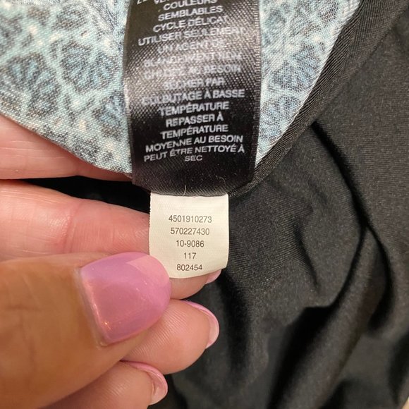 WHBM M Mock Wrap Top with Gathered Waistline and Accents at the Shoulders - Picture 10 of 10